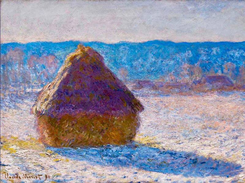Monet's Wheatstacks Series: Morning Snow Effect