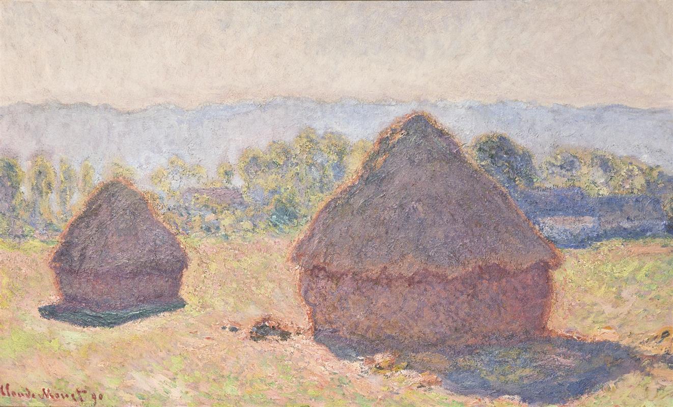 Monet's Wheatstacks Series: Monet's Grainstacks in Bright Sunlight